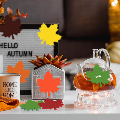 Glenmal 540 Sheets Thanksgiving Fall Leaf Sticky Notes Autumn Sticky Notepads Maple Leaves Shape Self Stick Cute Colorful Maple Leaf Note Memo Pad for Write Office Home, 3.15 Inch 18 Pads 6 Colors