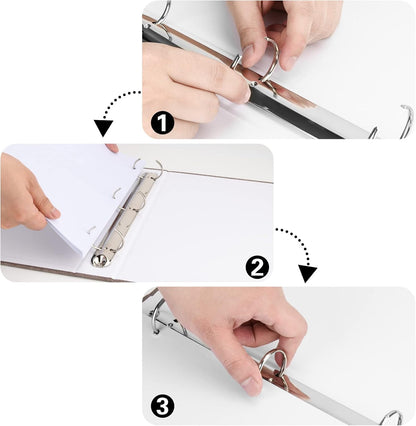 3 Ring Binder, A4 Fabric Cover Round Ring Durable Binder for 3-Hole Letter Size Paper, Decorative Organizer Holds 200 Sheets Letter Size 8.5'' x 11'' Paper, for Office Home