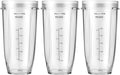 3-Pack 24oz Ninja Blender Cups, Blender Replacement Parts Compatible with Ninja Auto-iQ Series Blenders BL480 BL481 BL482 BL640 BL682 BL2012 BN801
