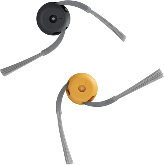 Side Brushes Replacement (2 Pieces) for Qrevo Curv 2 Flow Robot Vacuum Cleaner, Gray& Yellow