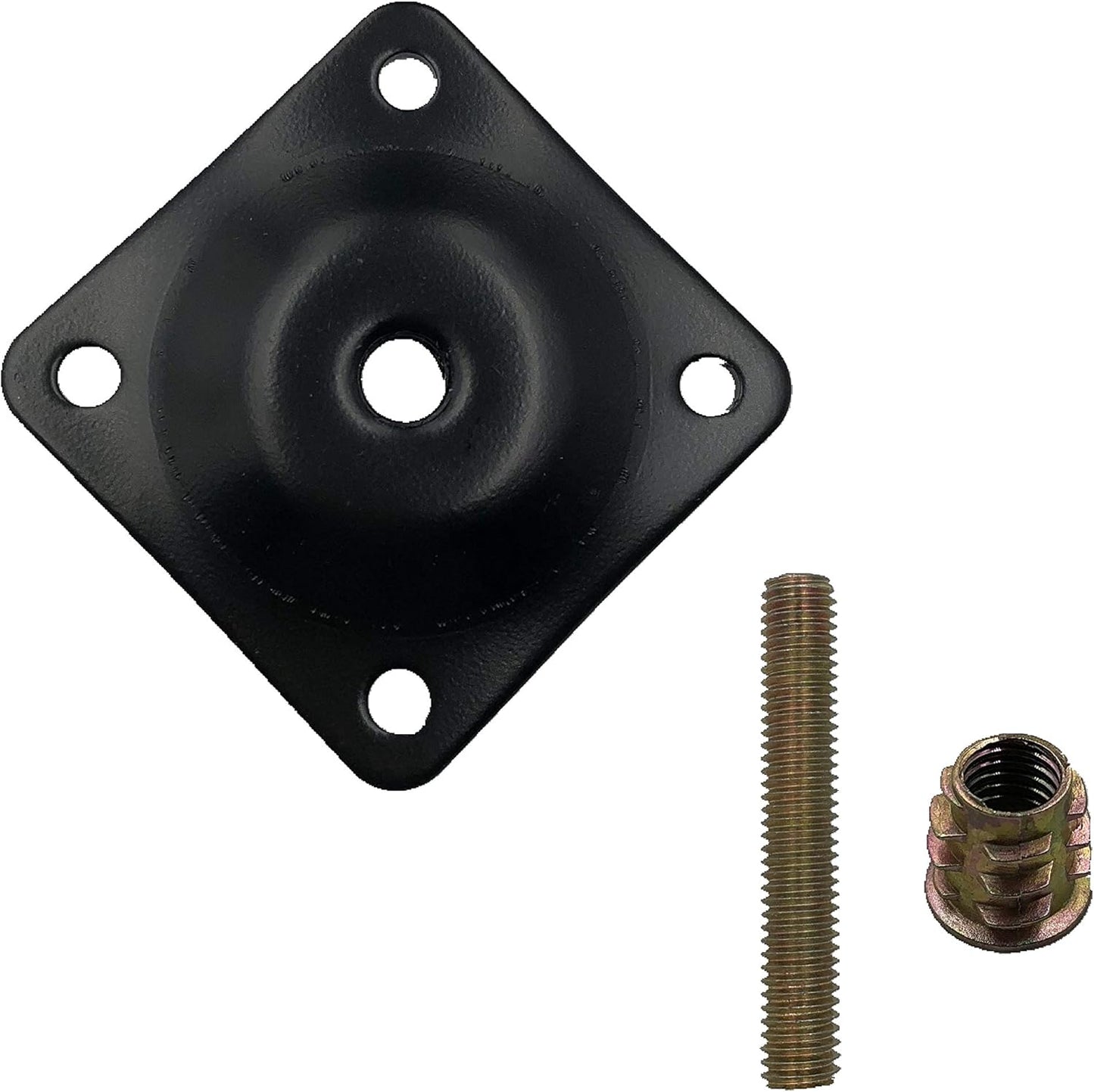 8 Sets Furniture Leg Mounting Plates with Hanger Bolts Screws Great for Furniture Sofas Couches Seats (Black)