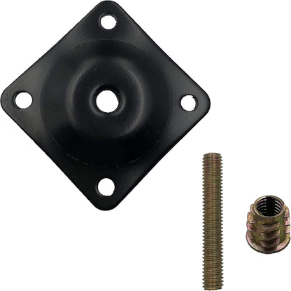 8 Sets Furniture Leg Mounting Plates with Hanger Bolts Screws Great for Furniture Sofas Couches Seats (Black)
