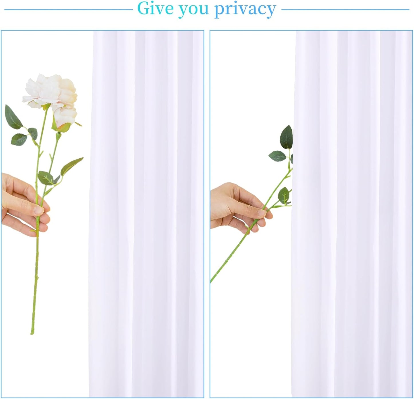 10x10 White Backdrop Curtain for Parties Wedding Wrinkle Free White Photo Curtains Backdrop Drapes Fabric Decoration for Baby Shower 5ft x 10ft,2 Panels