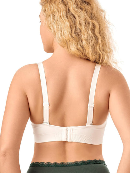 Womens Nursing Bra Seamless Breastfeeding Sleep Maternity Bra with Remove Bra Pads Extenders 5 Pack