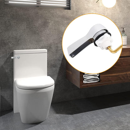 Universal Front Mount Toilet Handle Tank Flush Lever Replacement Handle with Stainless Steel Flapper Chains for Most Front Mount Toilets- Chrome Finish Toilet Handle