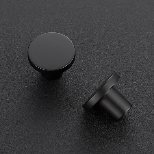 25 Pack Matte Black Round Cabinet Knobs Solid Dresser Knobs Drawer Pulls Black Cupboard Knobs for Modern Kitchen Cabinet Hardware