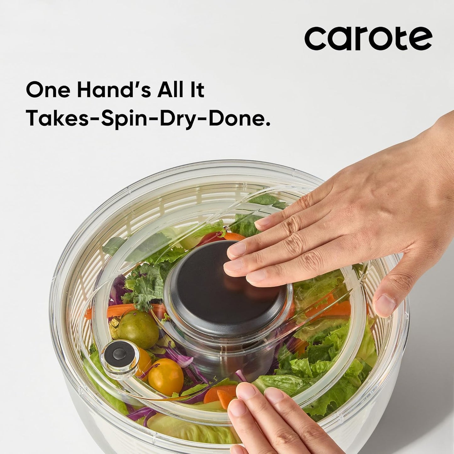 6.4 Qt Salad Spinner Large Lettuce Spinner Plastic Vegetable Fruit Washer, Vegetable Cleaner Salad Cleaner Lettuce Washer, Non-Slip Base, BPA-Free