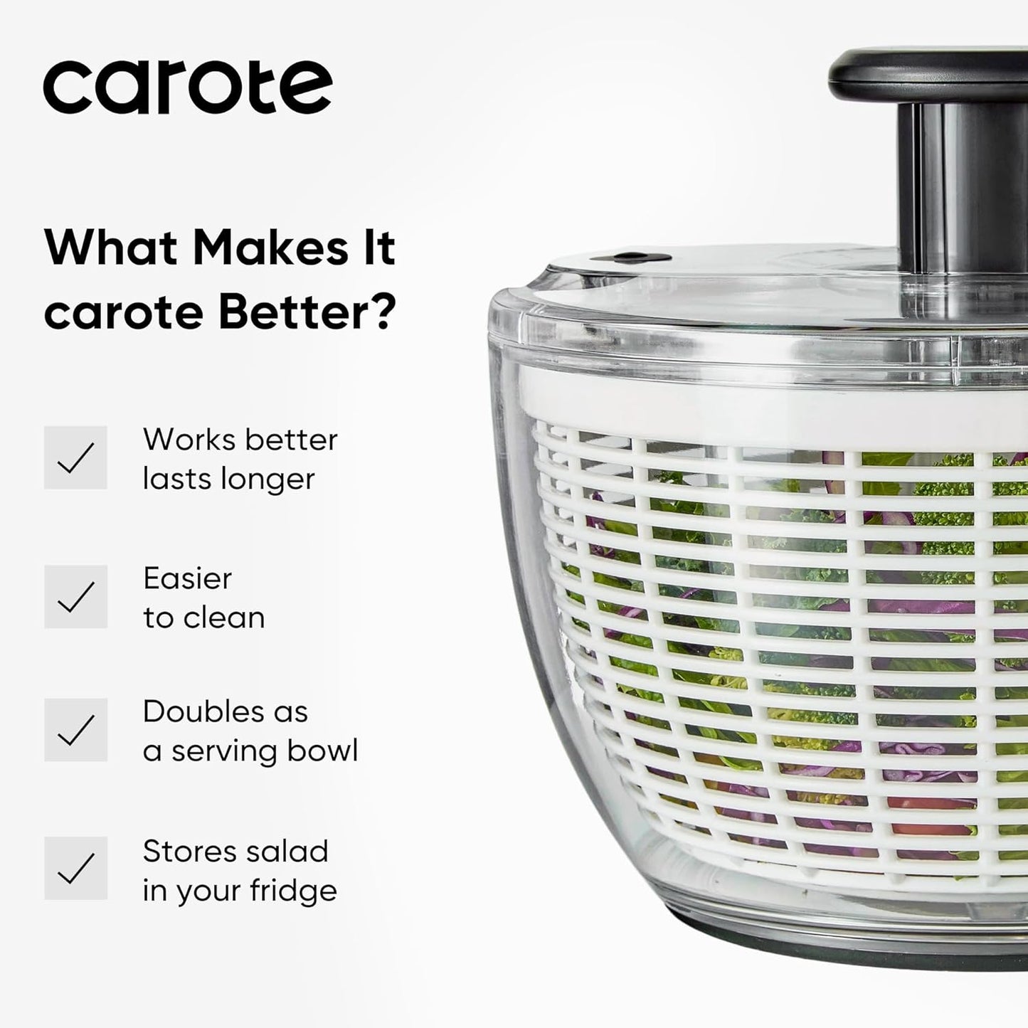 6.4 Qt Salad Spinner Large Lettuce Spinner Plastic Vegetable Fruit Washer, Vegetable Cleaner Salad Cleaner Lettuce Washer, Non-Slip Base, BPA-Free