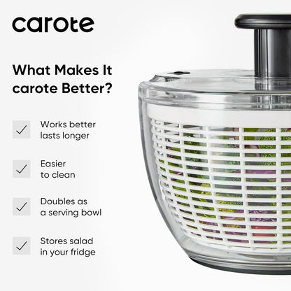 6.4 Qt Salad Spinner Large Lettuce Spinner Plastic Vegetable Fruit Washer, Vegetable Cleaner Salad Cleaner Lettuce Washer, Non-Slip Base, BPA-Free