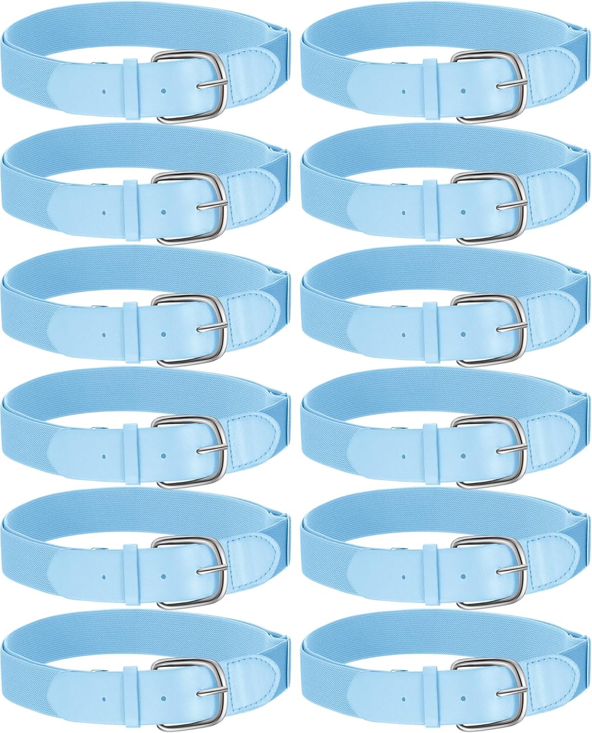 12 Pcs Baseball Belts Softball Belts Bulk for Adult and Youth Adjustable