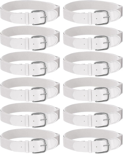 12 Pcs Baseball Belts Softball Belts Bulk for Adult and Youth Adjustable