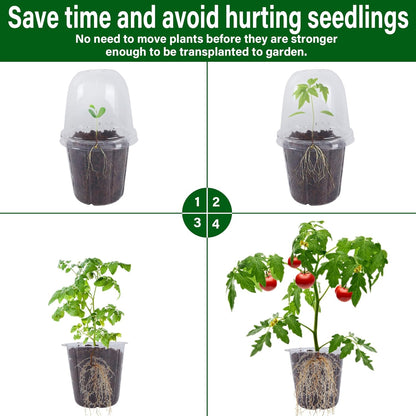 36 Set Nursery Pots with Humidity Dome, Clear Nursery Pots for Plants, Seed Starting Pots with Drainage Holes & Plant Labels for Vegetables Flowers Garden Plants