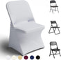 Spandex Folding Chair Covers 100 Pcs Universal Fitted Dining Chair Cover Stretchy Slipcovers for Wedding Party Banquet Flat-Front Chairs Covers (White)