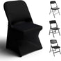 Spandex Folding Chair Covers 100 Pcs Universal Fitted Stretchy Dining Chair Slipcovers for Wedding Party Banquet Flat-Front Chair Cover (Black)