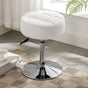 Adjustable Vanity Stool, 360 Swivel Chair for Makeup Room, White Faux Leather Stool for Bathroom & Living Room
