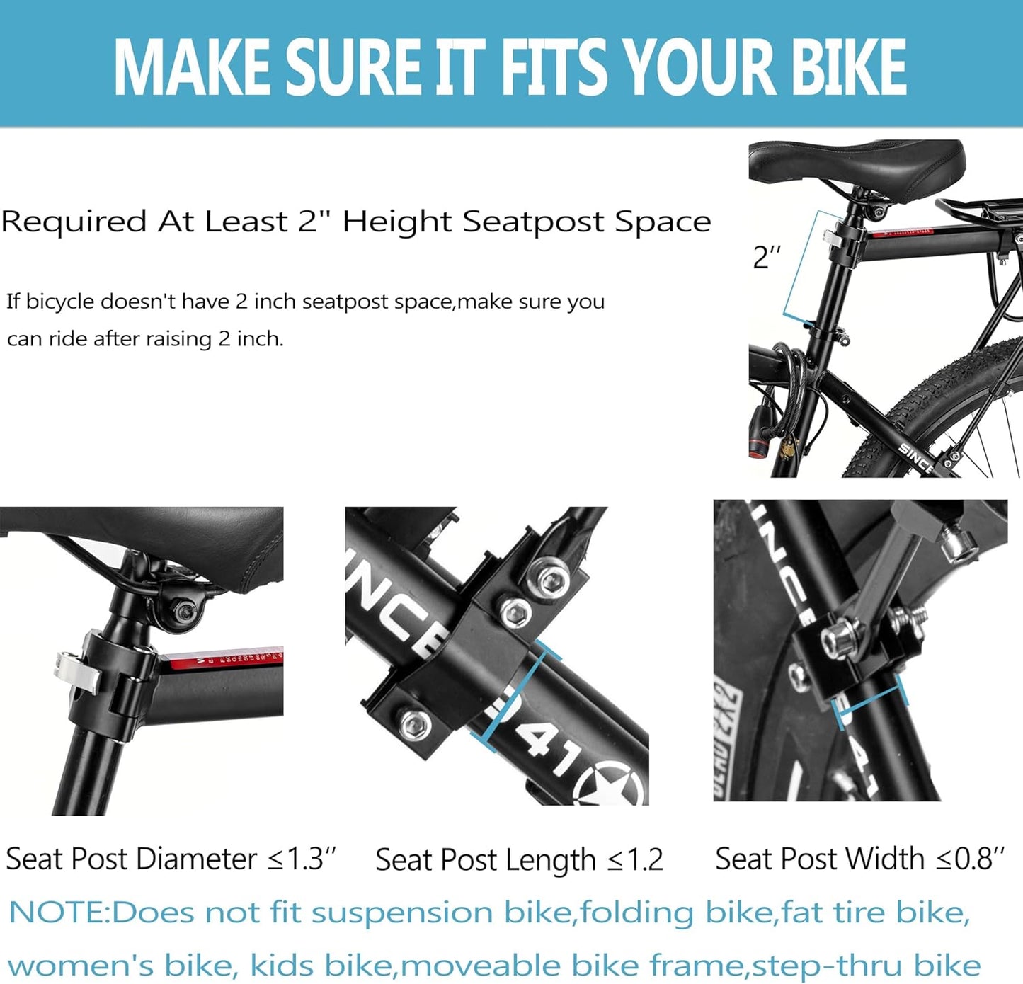 Rear Bike Rack,Bike Cargo Rack w/Fender & Large Size Reflective,Quick Release Mountain Road Bicycle Rear Racks,Universal Bike Luggage Rack,Large Capacity Bike Pannier Rack,