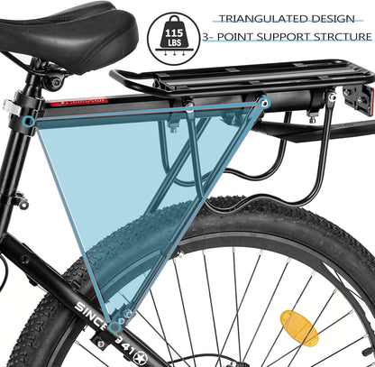 Rear Bike Rack,Bike Cargo Rack w/Fender & Large Size Reflective,Quick Release Mountain Road Bicycle Rear Racks,Universal Bike Luggage Rack,Large Capacity Bike Pannier Rack,