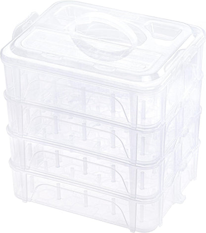 4 Layers Stackable Clear Storage Box/Organizer for Holding 80 Spools Home Embroidery & Sewing Thread (Spool Size Requirement: Height≤2.2"/5.6CM; Width≤1.69"/4.3CM)