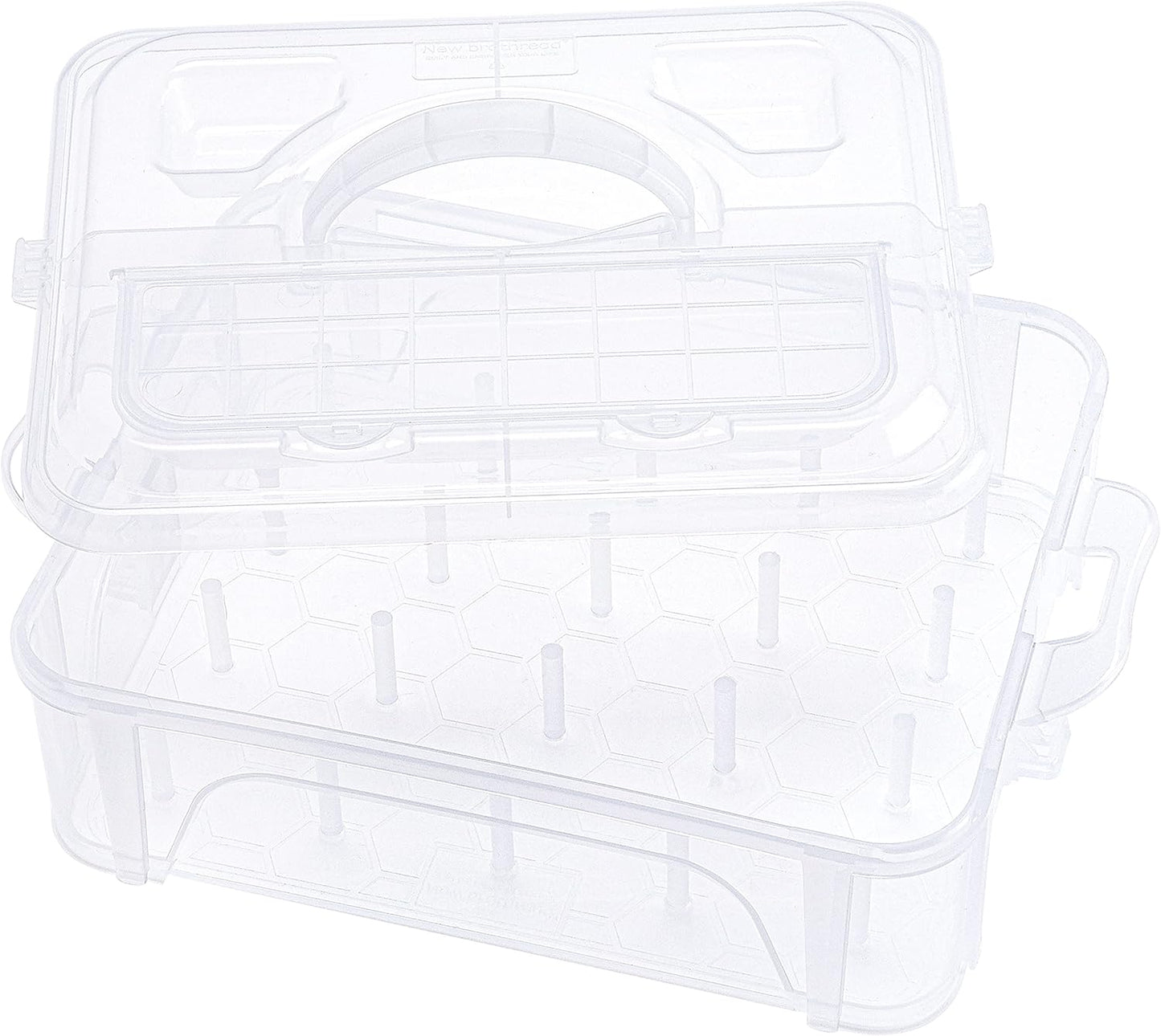 1 Layer Stackable Clear Storage Box/Organizer for Holding 20 Spools Home Embroidery & Sewing Thread (Spool Size Requirement: Height≤2.2"/5.6CM; Width≤1.69"/4.3CM)