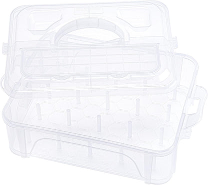 1 Layer Stackable Clear Storage Box/Organizer for Holding 20 Spools Home Embroidery & Sewing Thread (Spool Size Requirement: Height≤2.2"/5.6CM; Width≤1.69"/4.3CM)