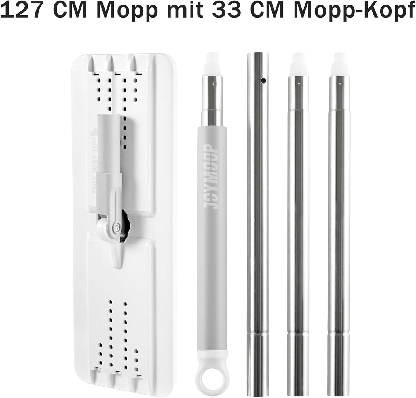 Flat Mops, Microfiber Mop for Floor Cleaning and Wall Cleaner, 50" Mop Handle with Flexible 13" Flat Head with a Microfiber Mop Pad - White