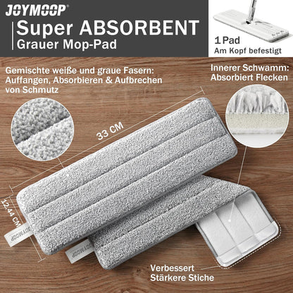 Flat Mops, Microfiber Mop for Floor Cleaning and Wall Cleaner, 50" Mop Handle with Flexible 13" Flat Head with a Microfiber Mop Pad - White