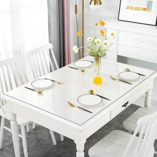 2mm Thick Clear Table Cover Protector 36 x 60 Inch, Plastic Table Cover Rectangle, PVC Clear Table Protector, Desk Protector Mat for Dining Room Table