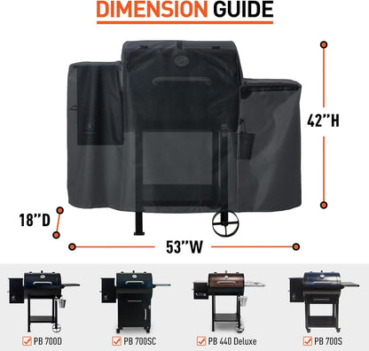Grill Cover Compatible with Pit Boss 440D, PB440d2, Rancher 700, 700D, 700S, 700SC, Camp Chef, Heavy Duty Waterproof Outdoor BBQ Smoker Wood Pellet Grill Cover