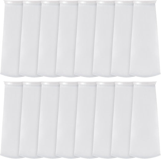 16 Pack 4 Inch Ring Filter Socks 200 ?m Aquarium Bags 4 Inch Ring by 15 Inch Long Socks for Fish Tank Freshwater Saltwater Aquariums