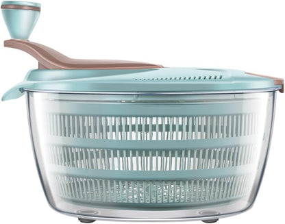 Salad Spinner, 4.24 Quart Lettuce Spinner with Double Drainage Holes, Salad Dryer for Washing, Spinning, and Draining Greens, Fruits, and Vegetables