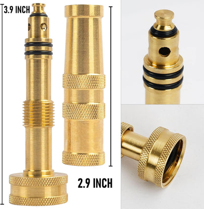 Garden Hose Repair Connector with Clamps + Adjustable Twist Hose Nozzle