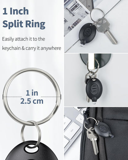 10 Pack LED Keychain Flashlight Mini LED Keychain Light Portable Ultra Bright Battery Powered Key Ring Torch for Outdoor Camping Hiking and Emergency Lighting, Black Shell