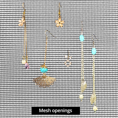 Earring Organizer Hanging Mesh, 2 Pack Wall Jewelry Organizer Necklaces Holder Rack for Earrings, Bracelets, Rings, Girls Hair Clips Hanger