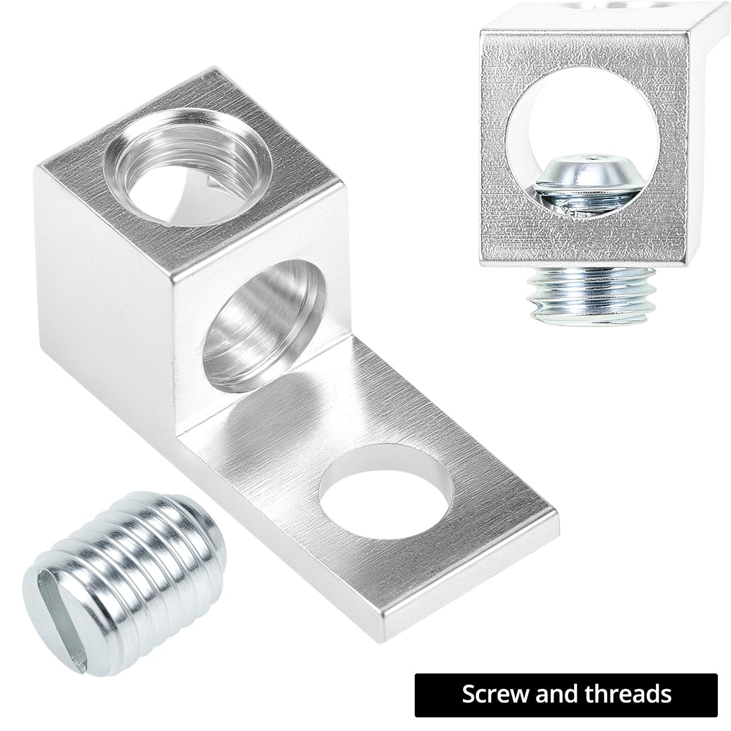 Aluminum Alloy Mechanical Lugs, Terminal Mechanical Lug, Set of 50, Tin Plated with High-Strength Low-Resistance Structure