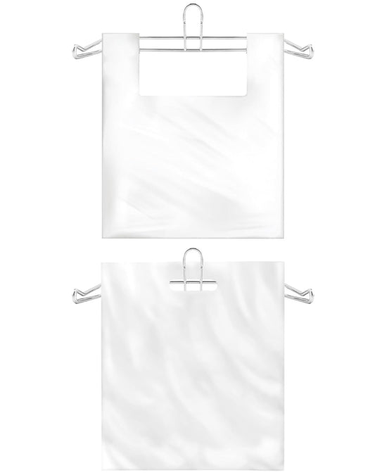 2-Pack T-Shirt Bag Rack Wall Mount, Chrome-Plated Metal T-Shirt Retail Bag Holders, 12-Inch Width, 6" Arm, Easy Install Bag Holder for Retail and Checkout Counters