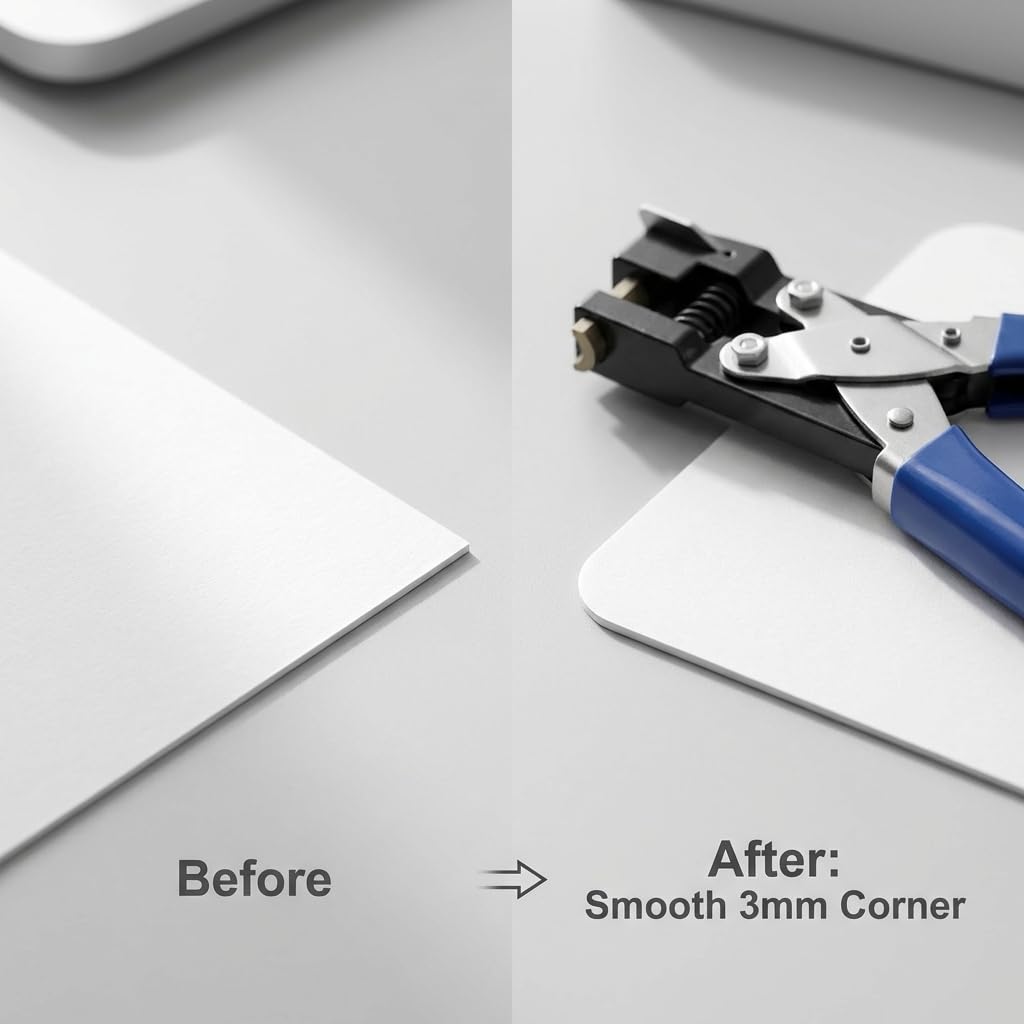 Corner Rounder Cutter R3 (3mm Radius), Smooth Edge Trimmer for PVC Cards, Photos & Paper Projects