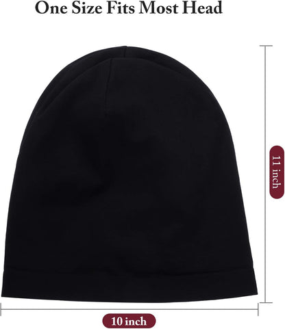 6 Pieces Satin Lined Sleep Cap Slouchy Skull Beanie Hat Night Hair Cap Headwear Head Wrap for Curly Hair Women Girl