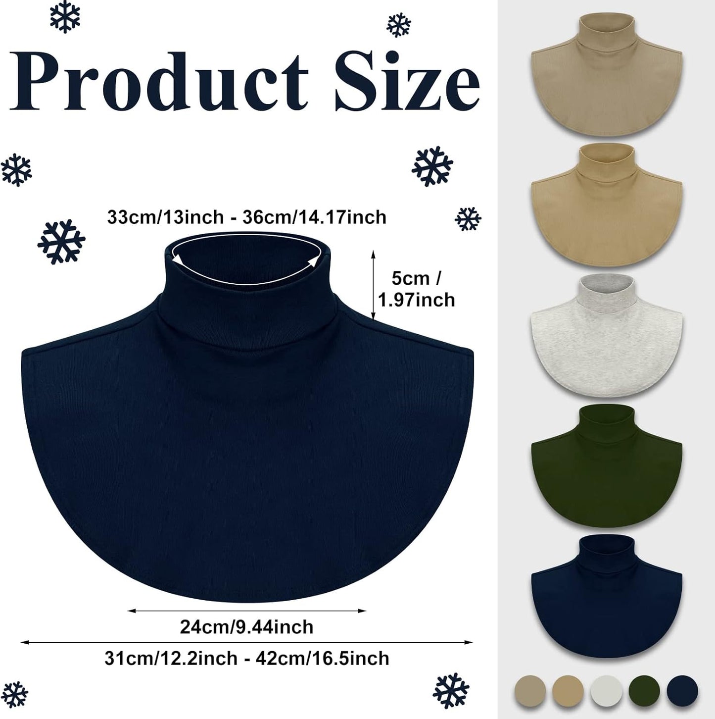 Fake Turtleneck Dickey Collars Women Half Top Mock Collar Neck Wear in Sweater Hoodie High Neck Mock Collar