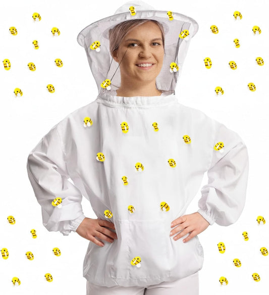41 Pcs Halloween Beekeeper Costume Set Include 1 Beekeeper Set 20 Felt Bee 20 Round Tape for Cosplay(Large)