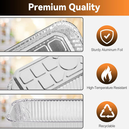 20-Pack Grill Drip Pans for Weber SmokeFire, Summit, Genesis Series, 11 x 5 Inch Disposable Aluminum Foil Grease Tray Liners
