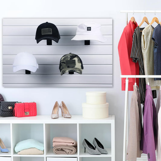 6 Pcs Slat Wall Hat Display Wire Headwear Rack Slatwall Accessories Metal Retail Display Racks for Baseball Hats Beanies Wigs Organization, Home, Retail Store, Warehouse(Black)