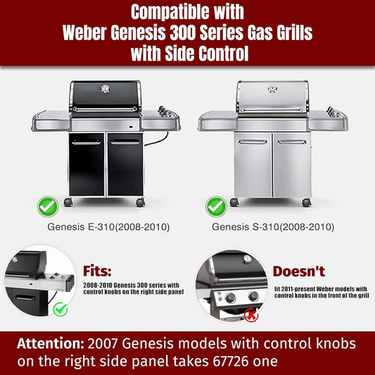 Grill Igniter Kit 1819-51 Replacement for Weber 67847 Genesis 300 Series Grills with Side Controls (2008-2010) - E310 E320 EP310 EP320 S310 S320 CEP310 CEP320 with Ceramic Collector Box