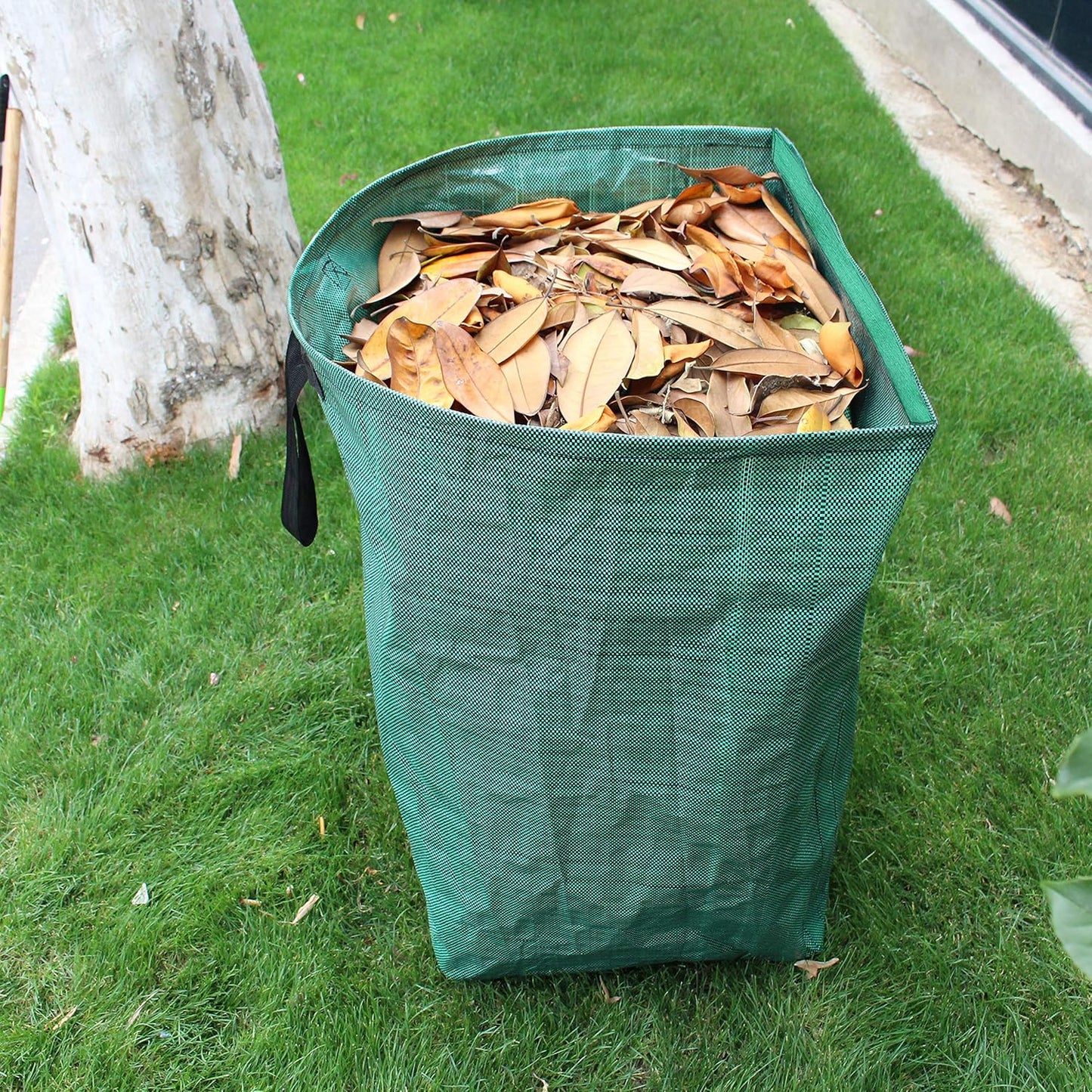 2-Pack 53 Gallon Dustpan-Type Yard Waste Bags, Reusable Heavy Duty Collapsible Garden Leaf Bags, Leaf Collector for Leaves, Lawn Debris & Grass Clippings
