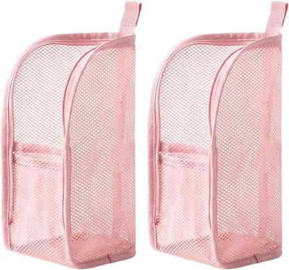 Standing Toiletry Bag, 2026 New EVA Mesh Large Capacity Cosmetic Waterproof Bag, Upgrade Portable Lightweight Travel Toiletry Bag Water Resistant Toiletries Storage Bag (Pink X2)