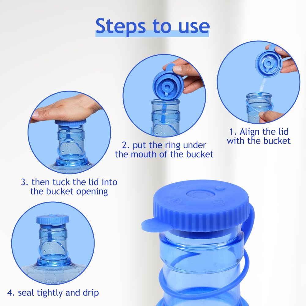 5 Gallon Water Jug Cap, 2024 New Leak Proof 5 Gal Water Jug Cap 3 and 5 Gallon Water Jugs Replacement Cover, Upgrade No Spill Food Grade Silicone Replacement Gallon Caps Multipack (8)
