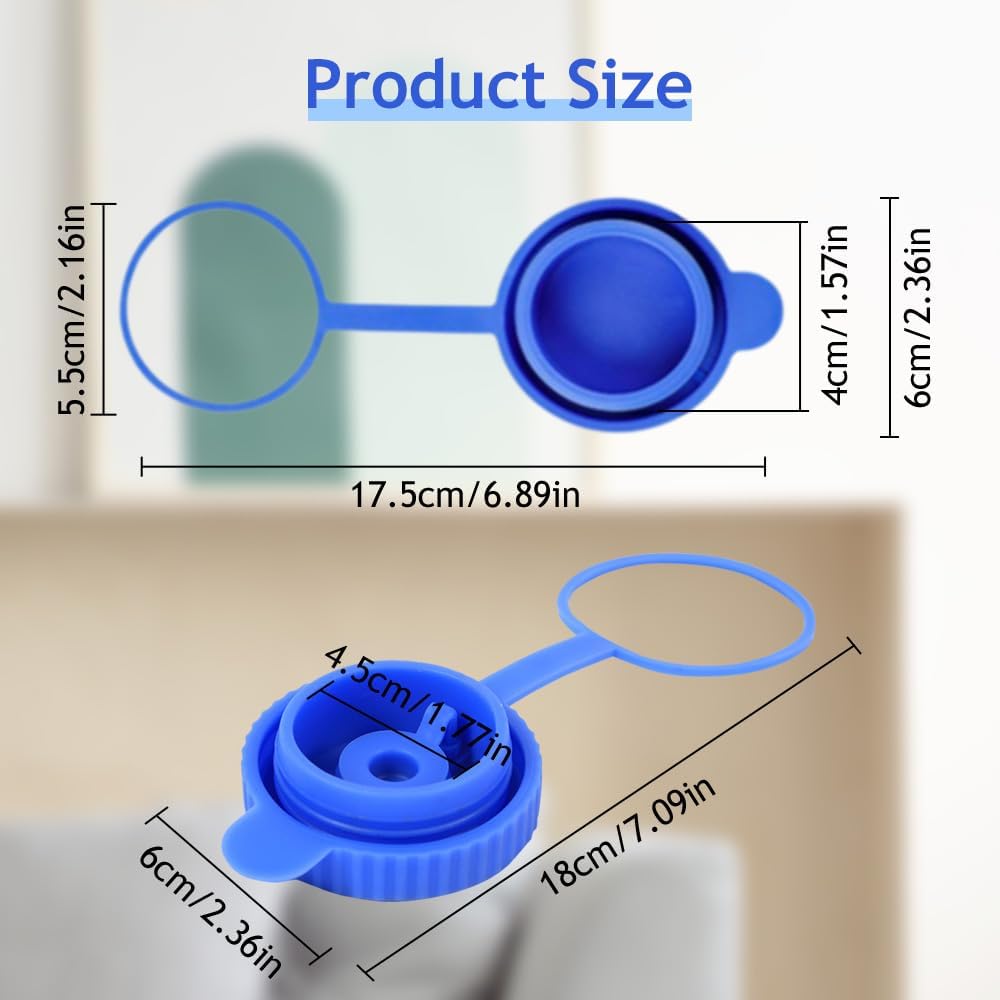 5 Gallon Water Jug Cap, 2024 New Leak Proof 5 Gal Water Jug Cap 3 and 5 Gallon Water Jugs Replacement Cover, Upgrade No Spill Food Grade Silicone Replacement Gallon Caps Multipack (8)