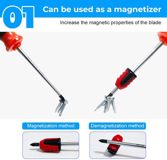 Screwdriver Head Magnetic Ring, Upgrade Magnetizer Screw Removable for Hex Screwdriver and Power Bits, 2024 Multipack Magnetic Screw Ring Holders Household Tool (1, Red)
