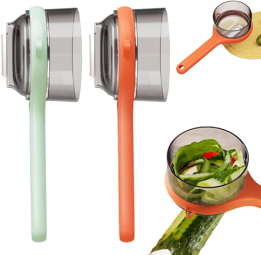 Kitchen Special Fruit Peeler with Box Storage, Upgrade Vegetable Peeler with Catcher Peeler with Storage Bucket, 2026 New Double-Sided Stainless Steel Multi-Function Peelers (Green+Orange).
