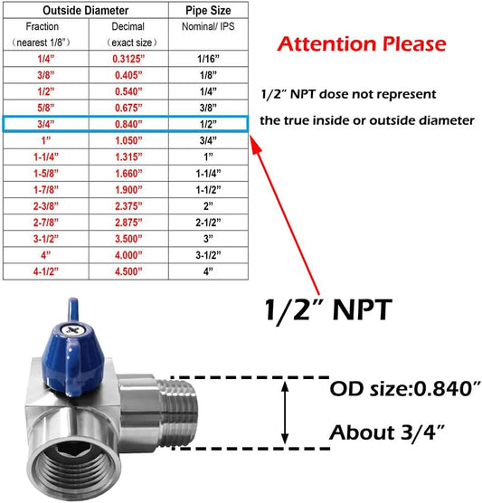 1/2” NPT Mini Ball Valve Male to Female 90 Degree Stainless steel Street Elbow Shut Off Valve