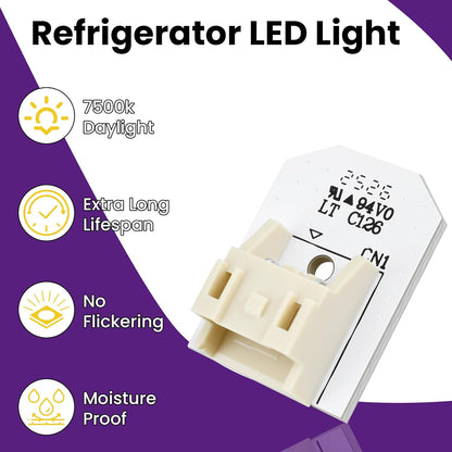 8Pcs WR55X11132 LED Light Replacement for Refrigerators | Waterproof | No Plastic Cover | Fits WR55X25754 WR55X26486 WR55X30602 EAP12172918 AP6261806
